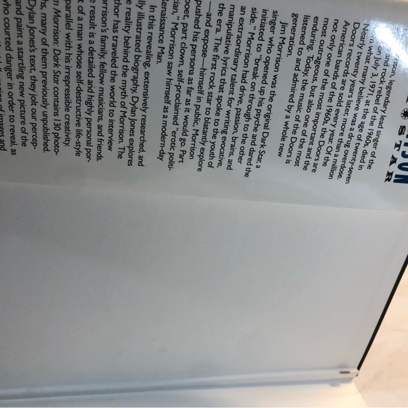 Jim Morrison : Dark Star by Dylan Jones (1991, Hardcover Book) The Doors 1st ed - Picture 16 of 16